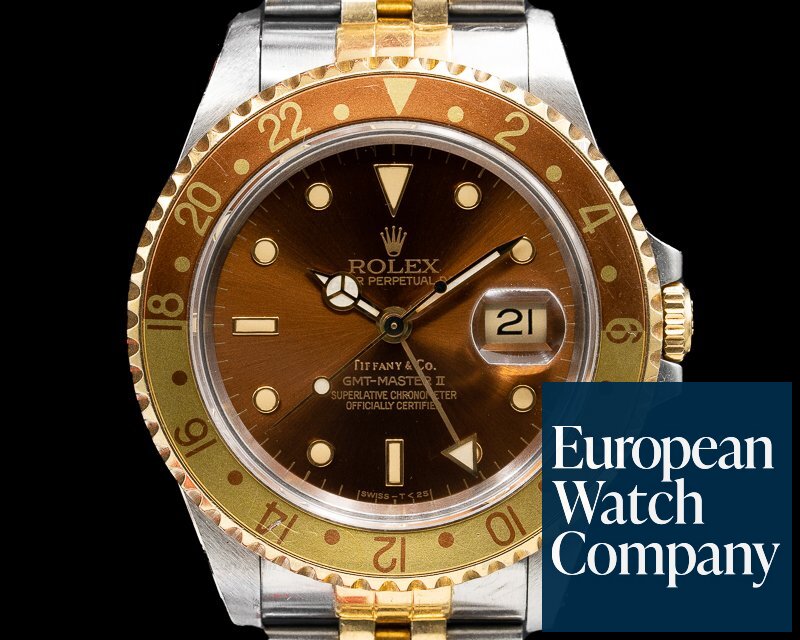 Rolex GMT Master II Root Beer TIFFANY & CO WITH ORIGINAL CERTIFICATE Ref. 16713 Tiffany