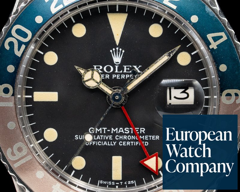 Rolex Vintage GMT Master Matte Dial / Red Hand Circa 1971 Ref. 1675