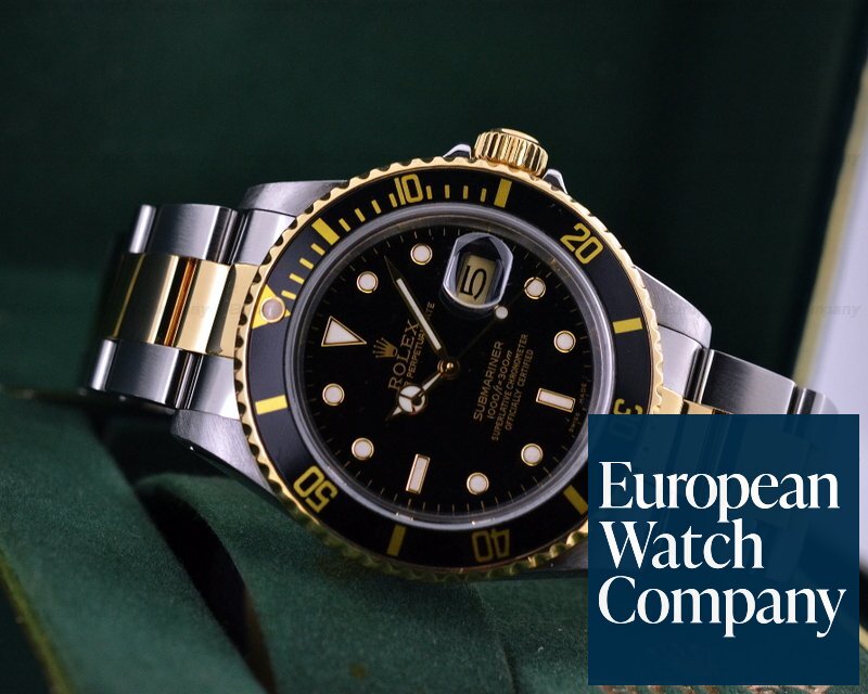 Rolex 16803 Submariner Black Dial 18K Yellow Gold / SS