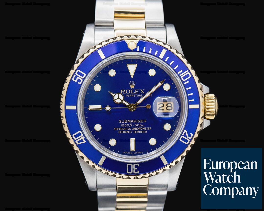 Rolex 16803 Submariner Blue Dial 18K Yellow Gold / SS