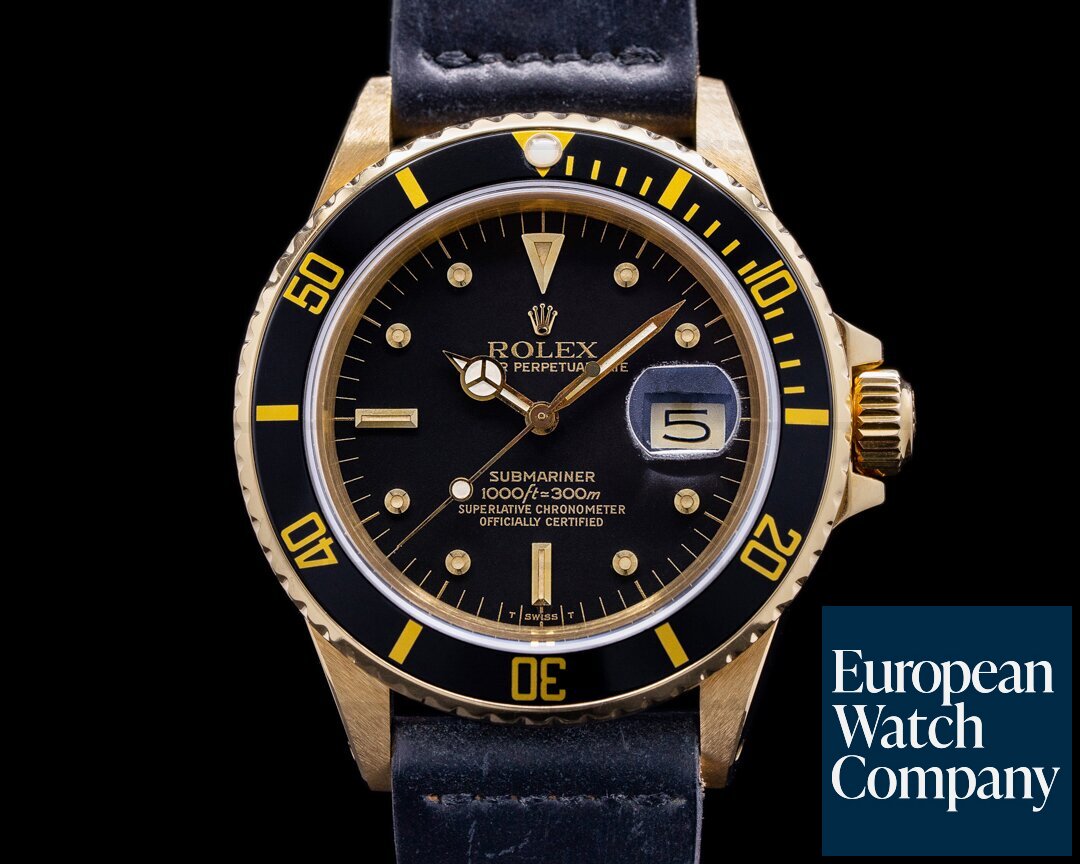 Rolex Vintage Submariner 16808 Black Nipple Dial 18K NICE c. 1988 Ref. 16808