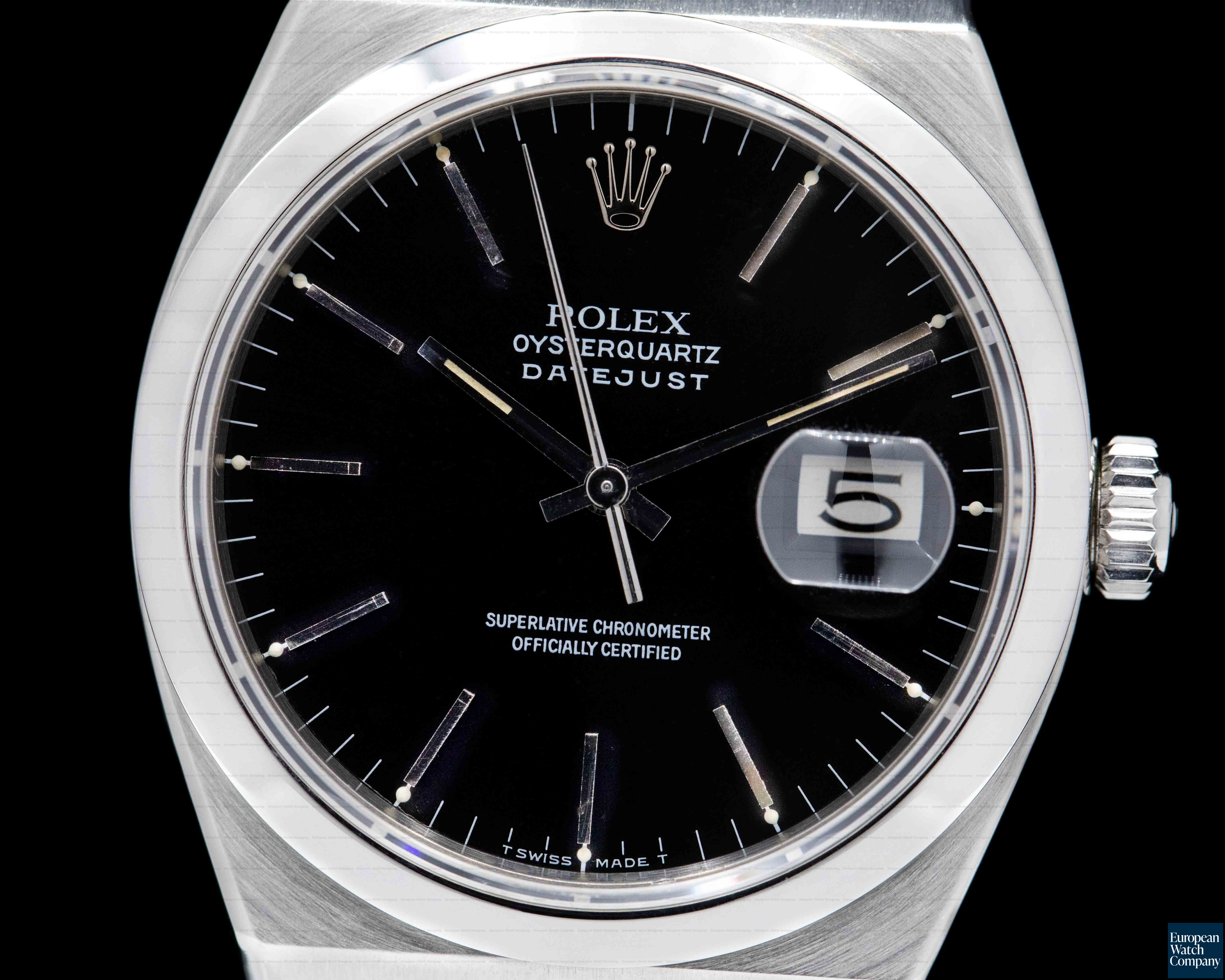 Rolex OysterQuartz Datejust Black Dial Ref. 17000