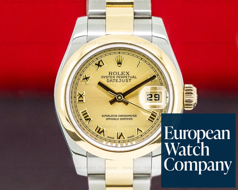 Rolex Lady Datejust 18K / SS Oyster Champagne Arabic Dial Ref. 179163