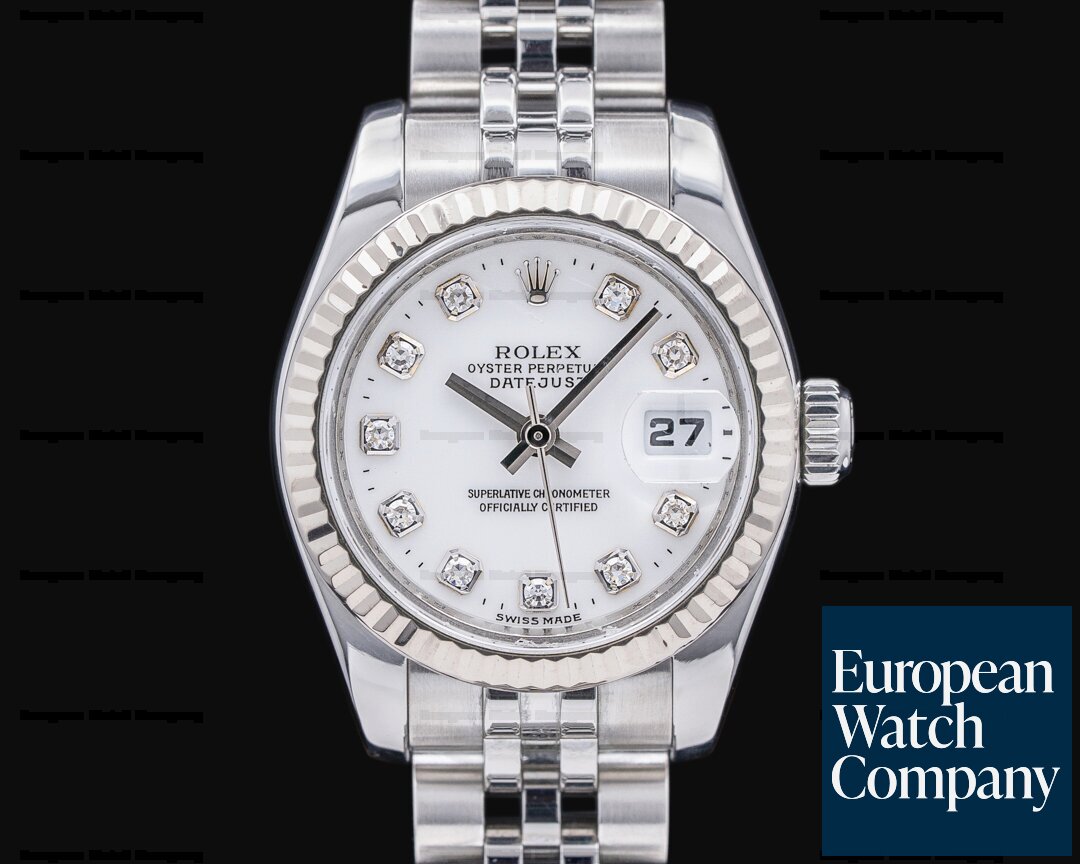 Rolex 179174 Lady Datejust White Diamond Dial Jubilee SS / SS