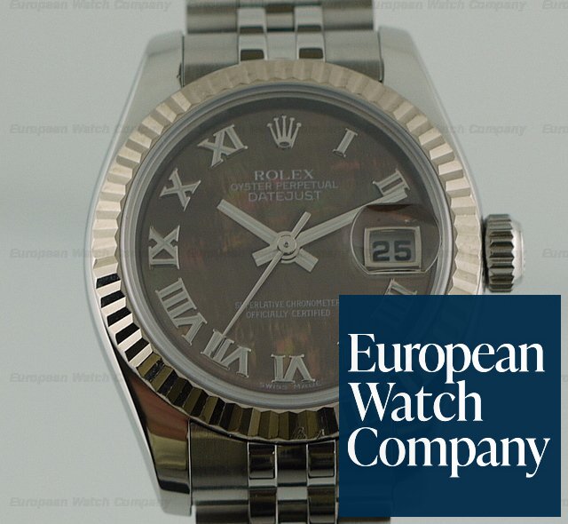 Rolex Oyster Perpetual Ladies Datejust, Black Mother of Pearl Dial Ref. 179174