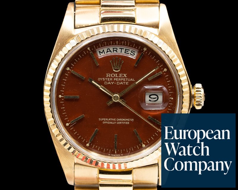 Rolex Oyster Perpetual Day Date 18K Yellow Gold / Oxblood Stella Dial Ref. 1803