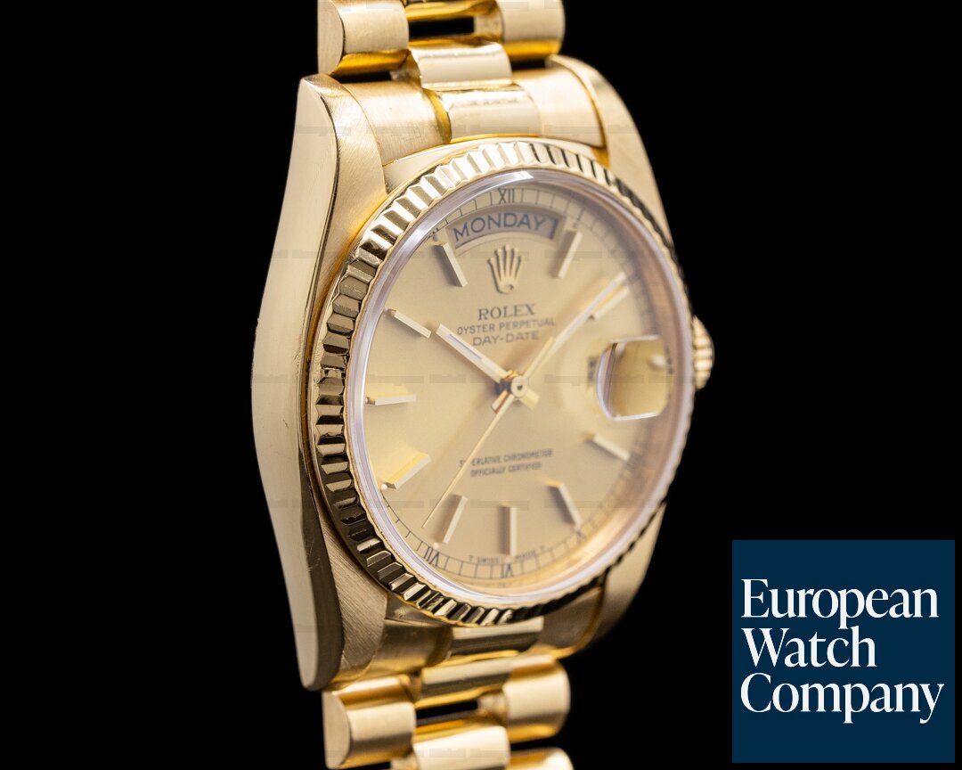 Rolex Day Date 18038 Champagne Dial Yellow Gold c. 1983 Ref. 18038