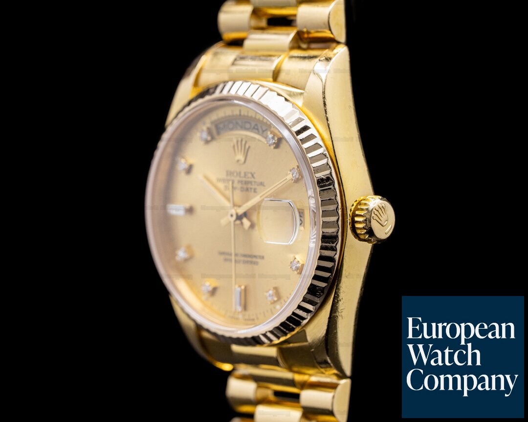 Rolex Day Date 18038 Champagne Diamond Dial Yellow Gold Ref. 18038