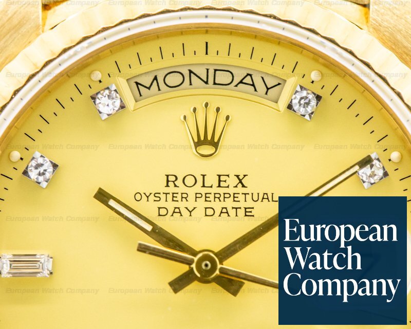 Rolex Day Date Champagne Diamond Dial Yellow Gold EXCELLENT Ref. 18038