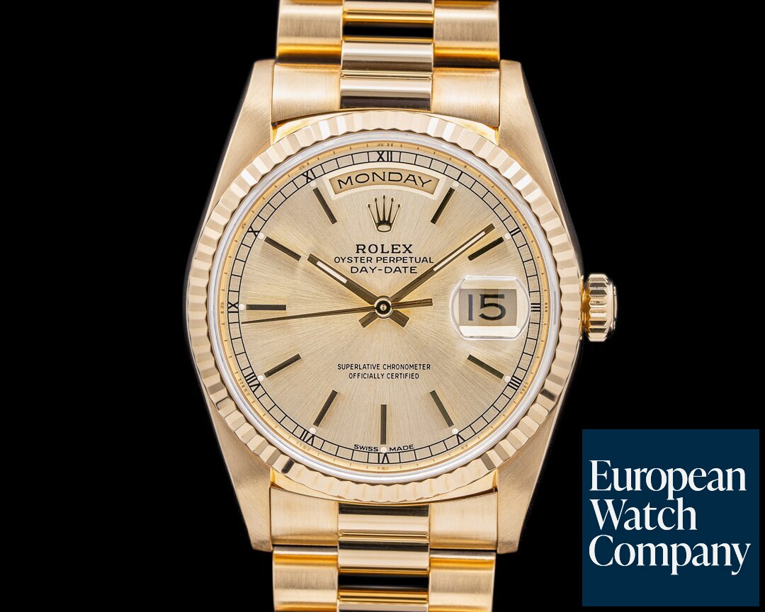 Rolex 18238 Day Date President Champagne Dial 18K Yellow Gold BOX & PAPERS