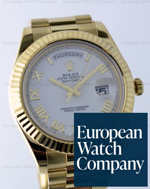 Rolex Day-Date II President YG/YG White Dial Roman (M Series) Ref. 218238