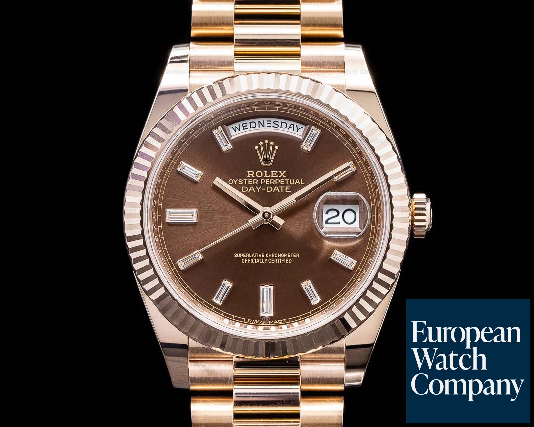 Rolex Day Date Presidential Everose Gold Chocolate Diamond Dial 40MM Ref. 228235