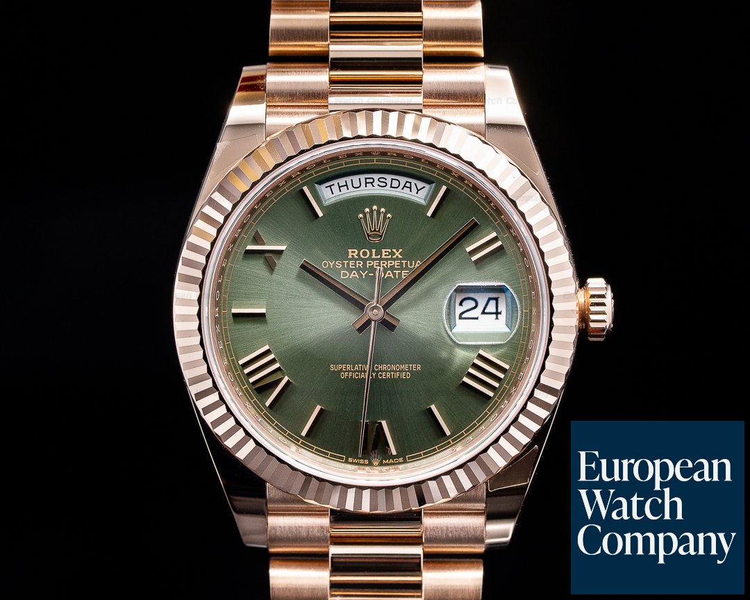 Rolex Day Date Presidential Everose Gold Green Dial 40MM 2019 Ref. 228235