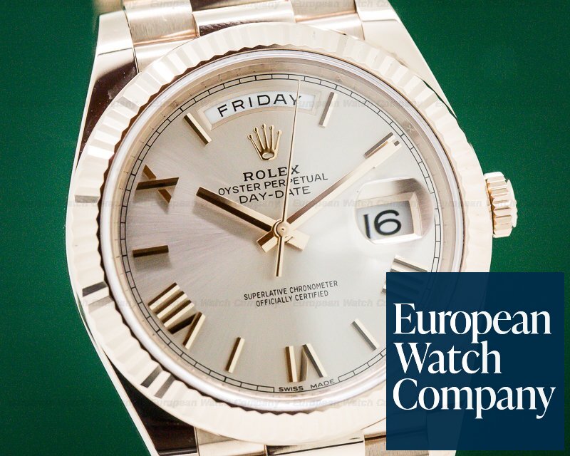 Rolex Day Date Presidential Everose Gold Silver Dial 40MM Ref. 228235