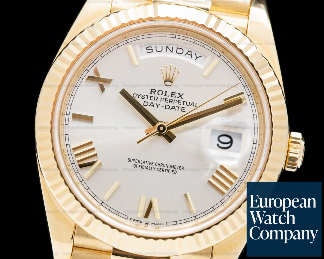 Rolex Day Date 228238 President 18k Yellow Gold Silver Dial 40MM Ref. 228238