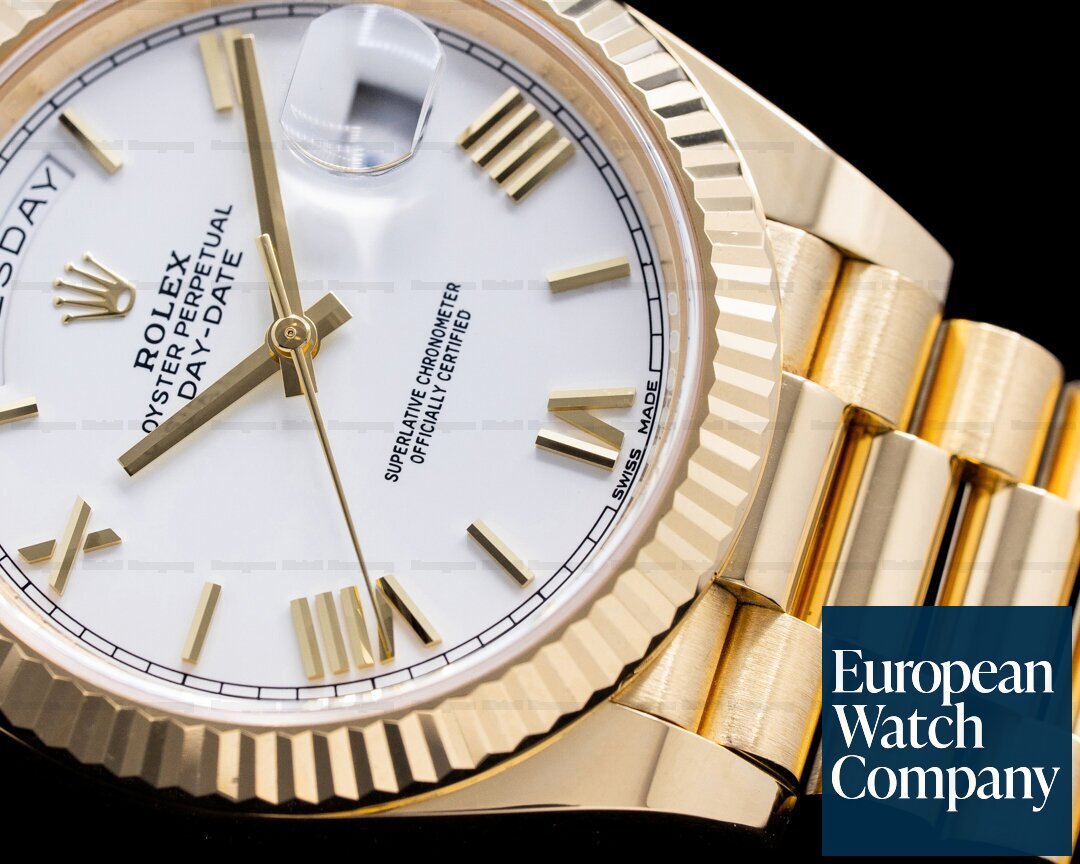 Rolex Day Date 228238 Presidential 18k Yellow Gold with White Dial 40MM Ref. 228238