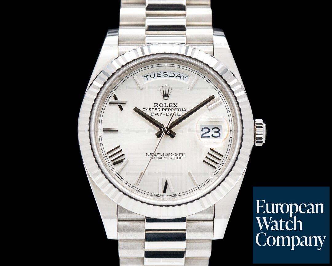 Rolex 228239 Day Date 228239 President 18K White Gold Silver Dial 40MM 