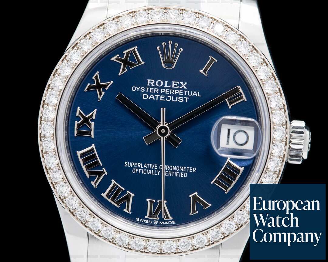 Rolex Datejust 31MM SS Diamond Bezel Blue Dial UNWORN Ref. 278384RBR