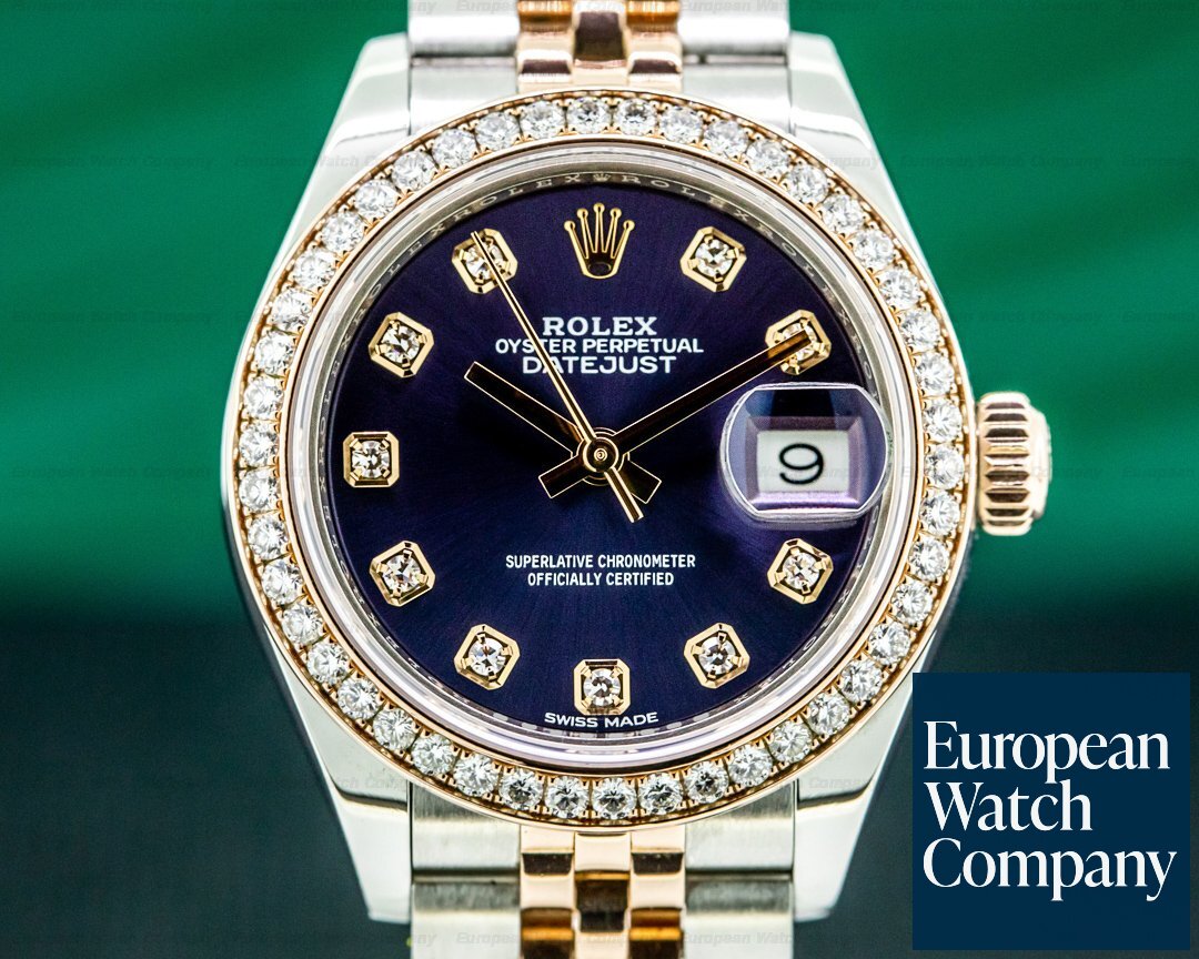 Rolex Datejust 28MM 18K / RG & SS Purple Diamond Dial Ref. 279381RBR