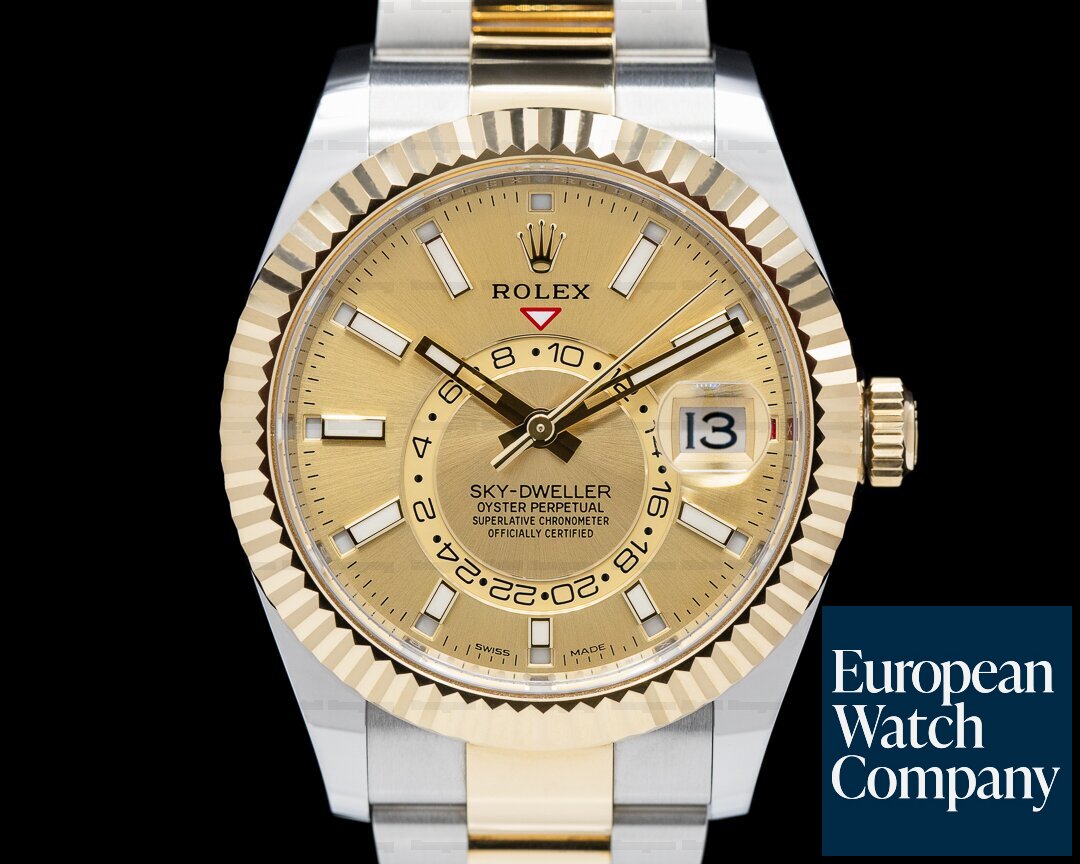 Rolex 326933 Sky Dweller 326933 Steel & Yellow Gold Champagne Dial 2022