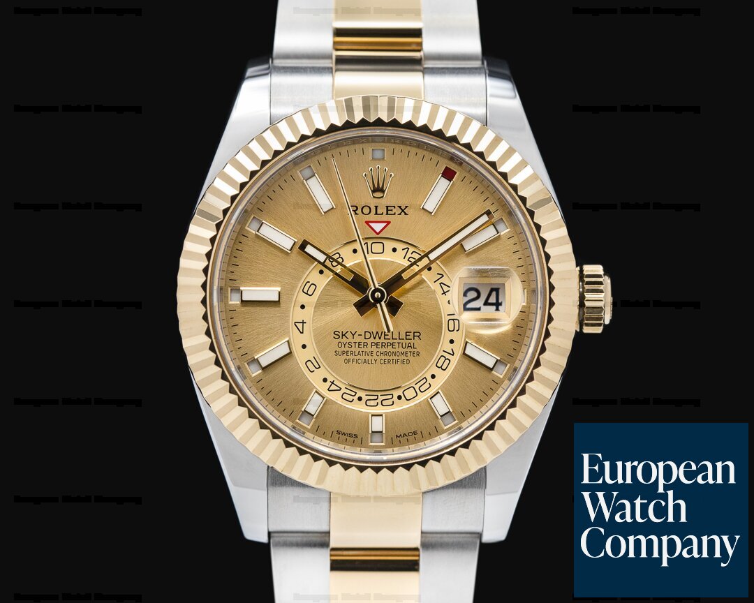 Rolex 326933 Sky Dweller 326933 Steel & Yellow Gold Champagne Dial