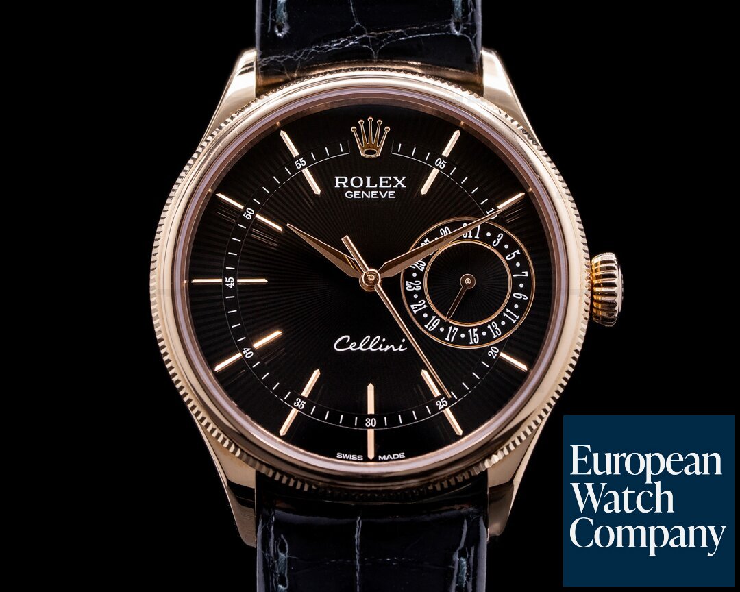 Rolex 50515 Cellini Date Black Dial 18K Rose Gold 2020
