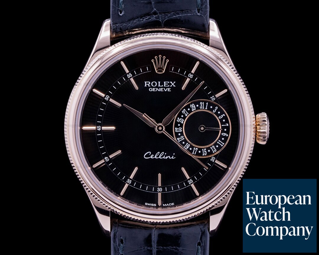 Rolex Cellini Date Black Dial 18K Rose Gold 2020 Ref. 50515