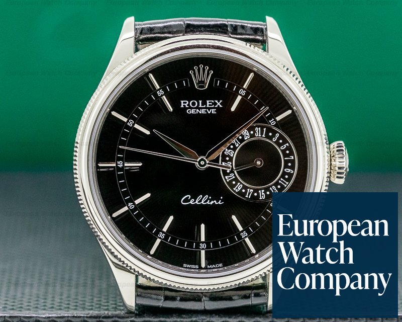 Rolex Cellini Date Black Dial 18K White Gold UNWORN 2020 Ref. 50519