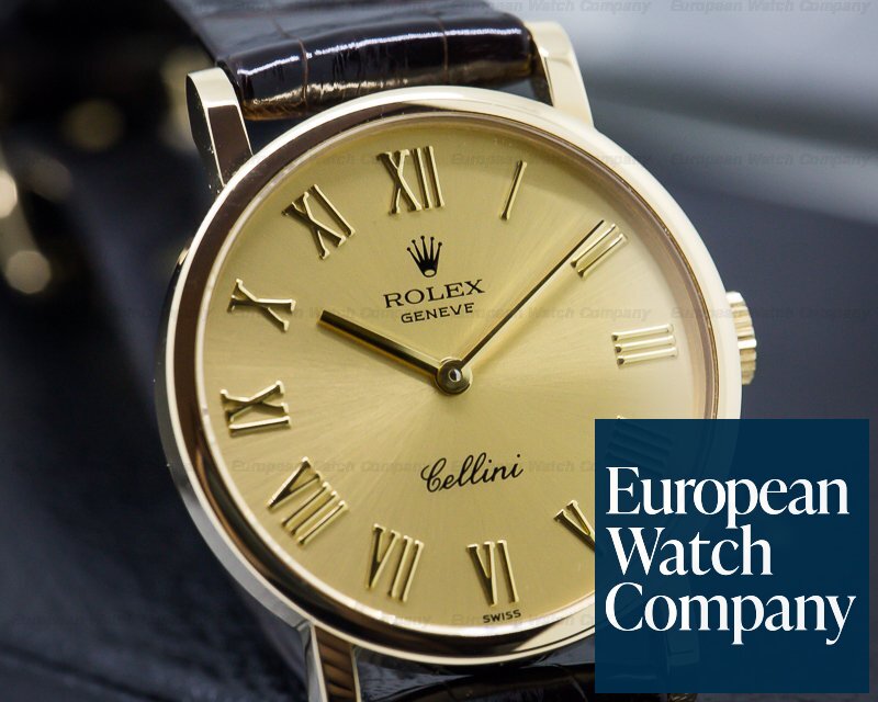 Rolex Cellini 18k Yellow Gold Champagne Dial Ladies 26MM Ref. R5109