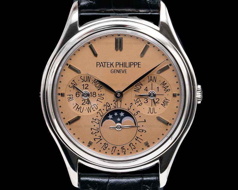 Patek Philippe Perpetual Calendar SALMON DIAL 18K White Gold EXTREMELY RARE Ref. 3940G-029