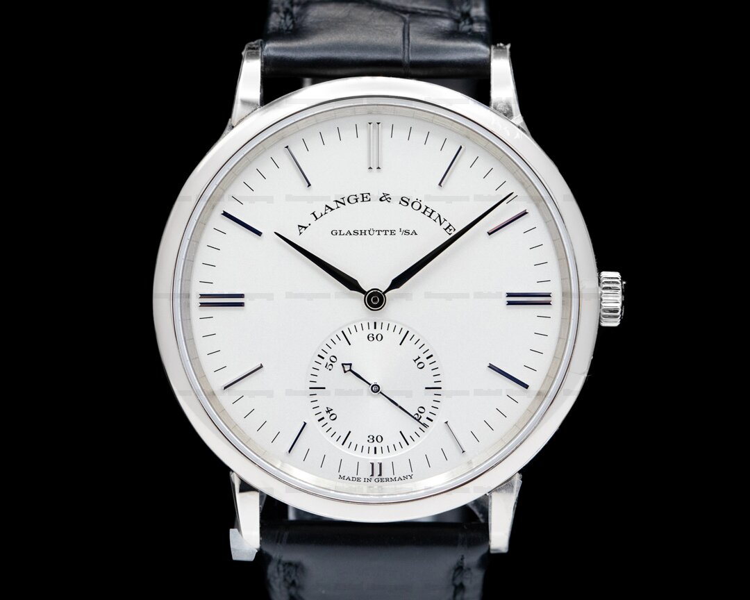 A. Lange and Sohne Saxonia Automatic 380.027 18K White Gold / Silver Dial UNWORN Ref. 380.027
