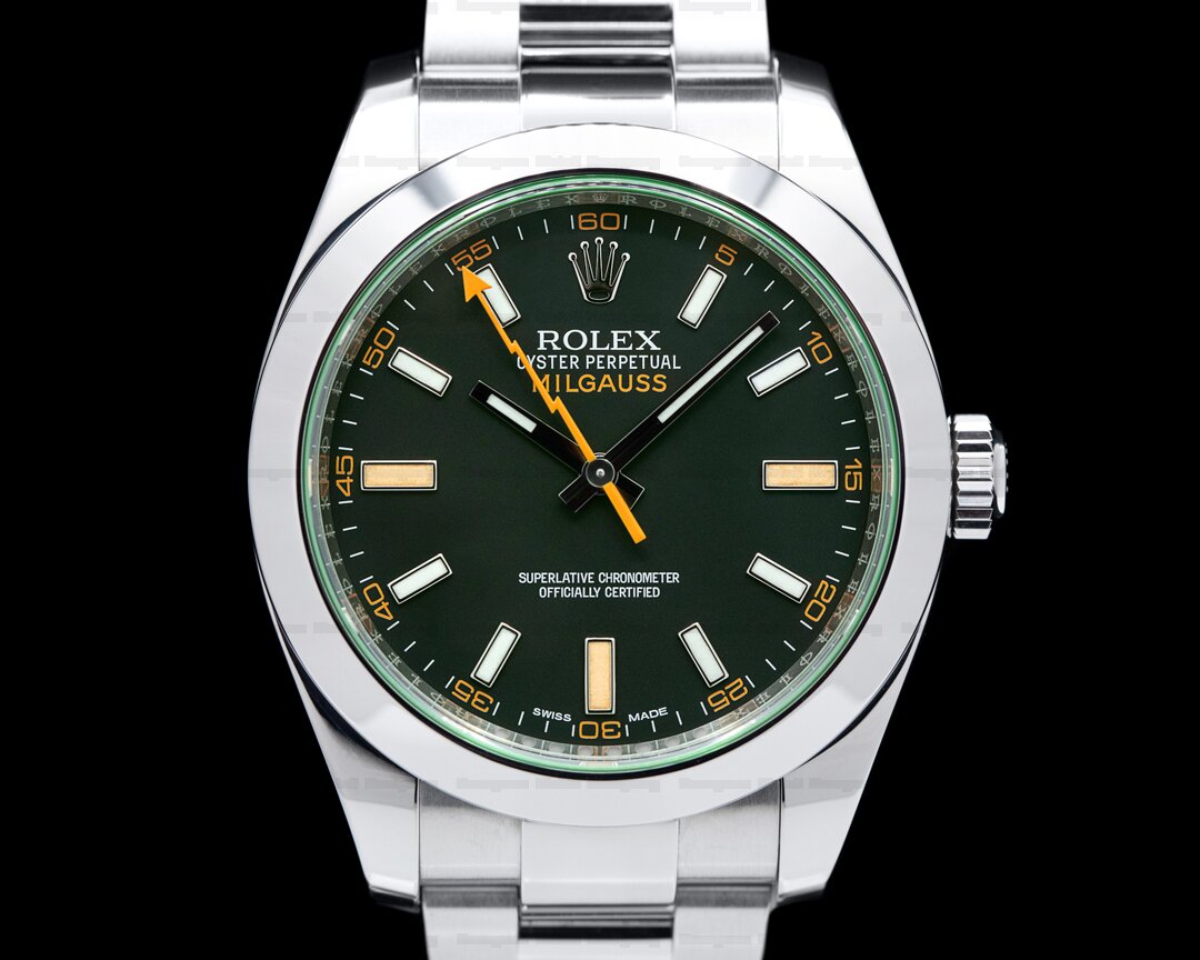 Rolex Milgauss 116400V SS Black Dial Green Crystal 2017 Ref. 116400V