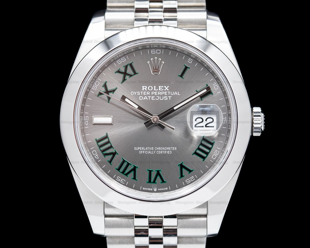 Rolex Datejust 41 126300 Wimbledon Slate Roman Dial SS 2020 Ref. 126300