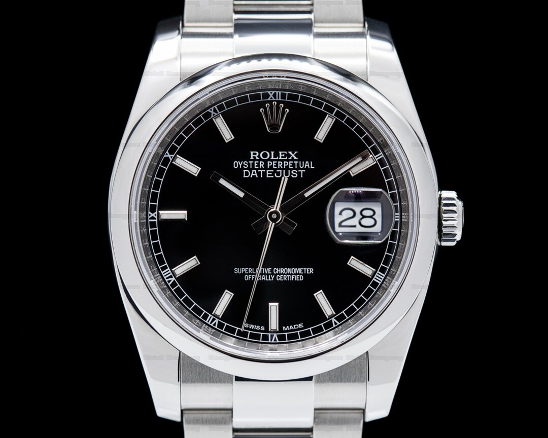 Rolex Datejust Black Stick Dial SS / SS Ref. 116200