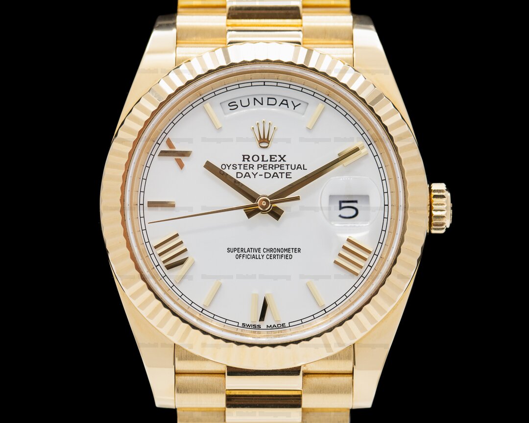Rolex Day Date 228238 President 18k Yellow Gold White Dial 40MM Ref. 228238