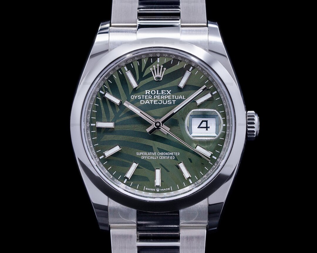Rolex Datejust Green Palm Dial / Jubilee Bracelet Ref. 126200