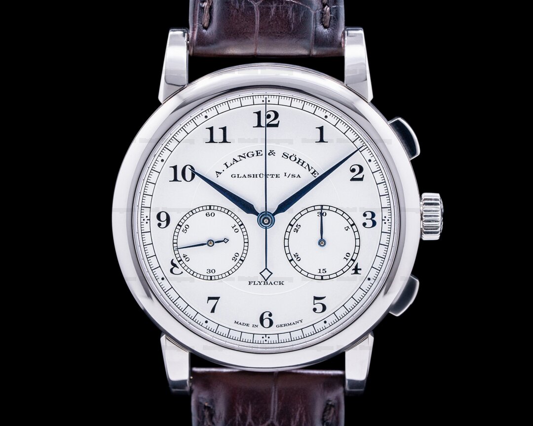 A. Lange and Sohne 1815 Flyback Chronograph 402.026 Silver Dial 18K White Gold Ref. 402.026