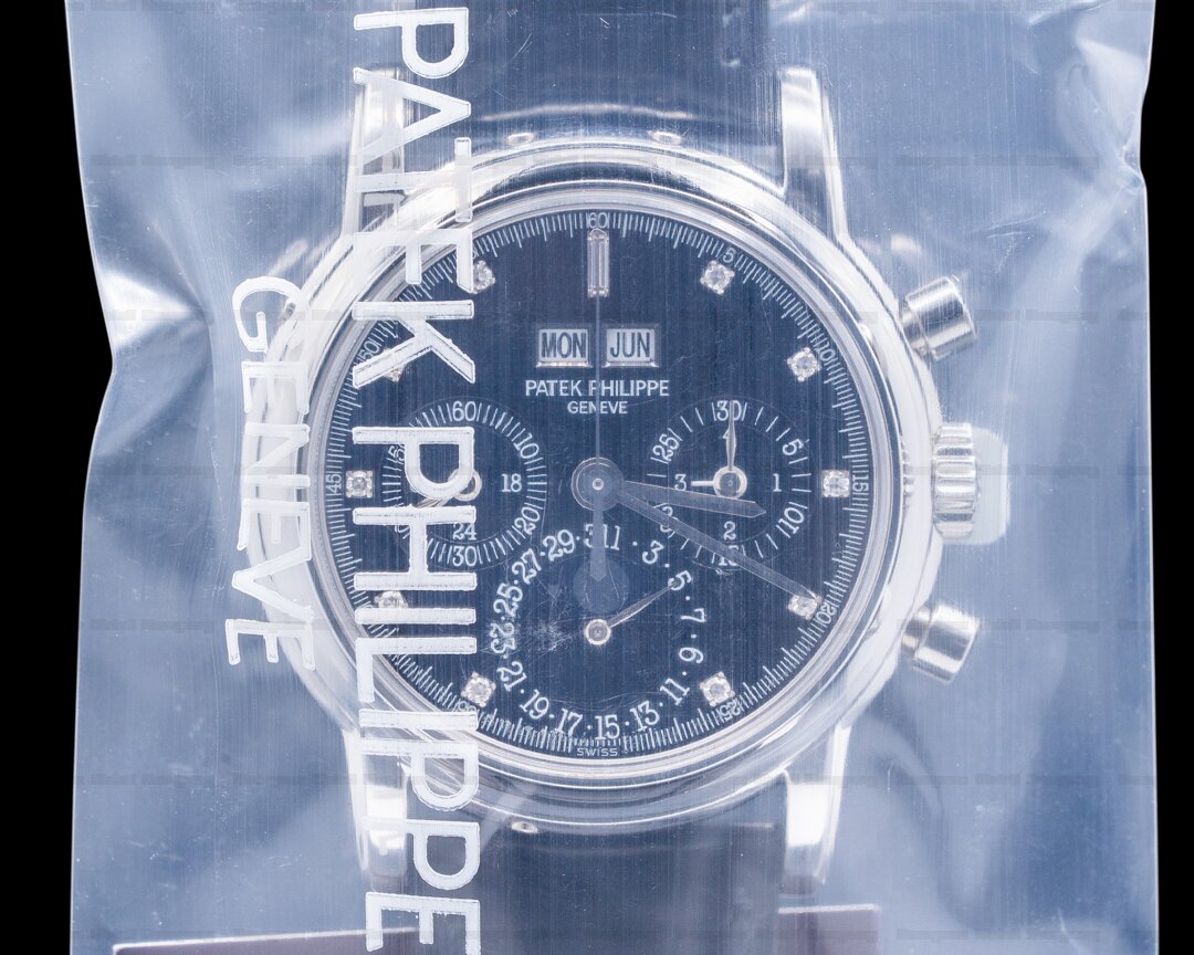 Patek Philippe Perpetual Calendar 3970P Platinum Black Diamond SERVICE SEALED Ref. 3970EP-019