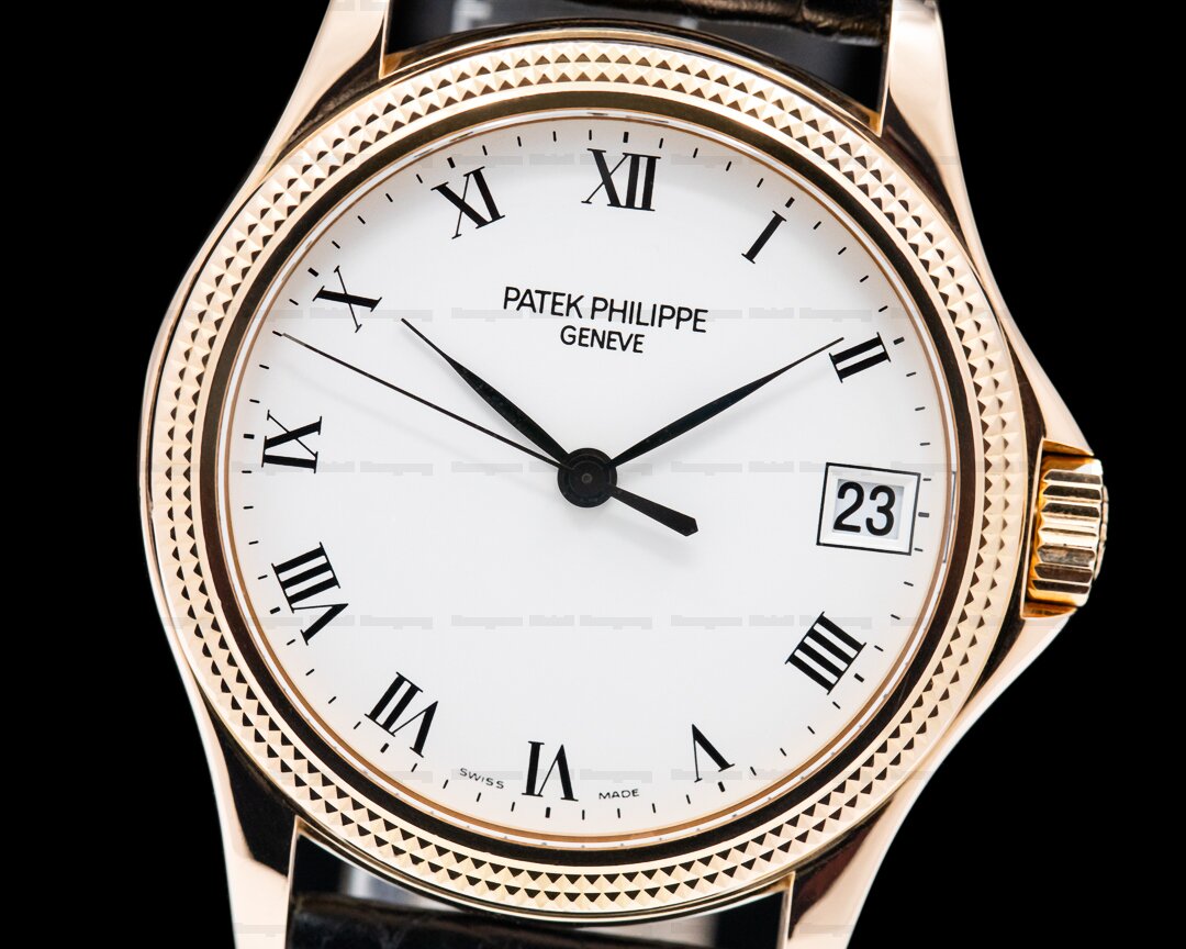 Patek Philippe Calatrava 18K Rose Gold White Roman Hobnail Ref. 5117R-001