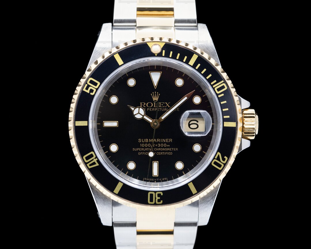 Rolex Submariner Black Dial SS/18K Box & Papers 1999 Ref. 16613