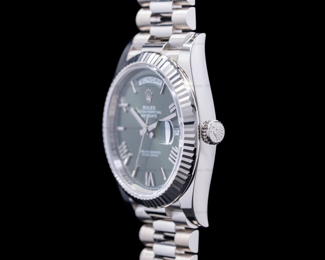 Rolex Day Date 228239 Presidential 18k White Gold Green Dial 40MM Ref. 228239