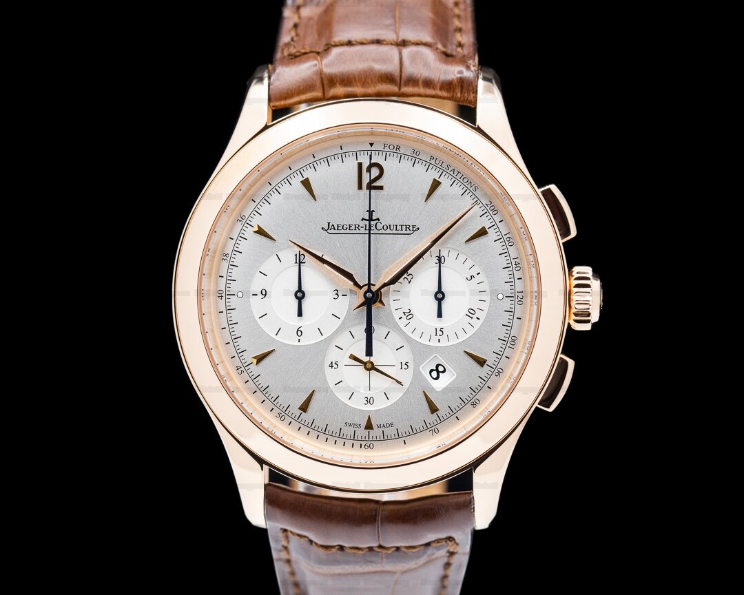 Jaeger LeCoultre Master Chronograph 18K Rose Gold Silver Dial Ref. Q1532420