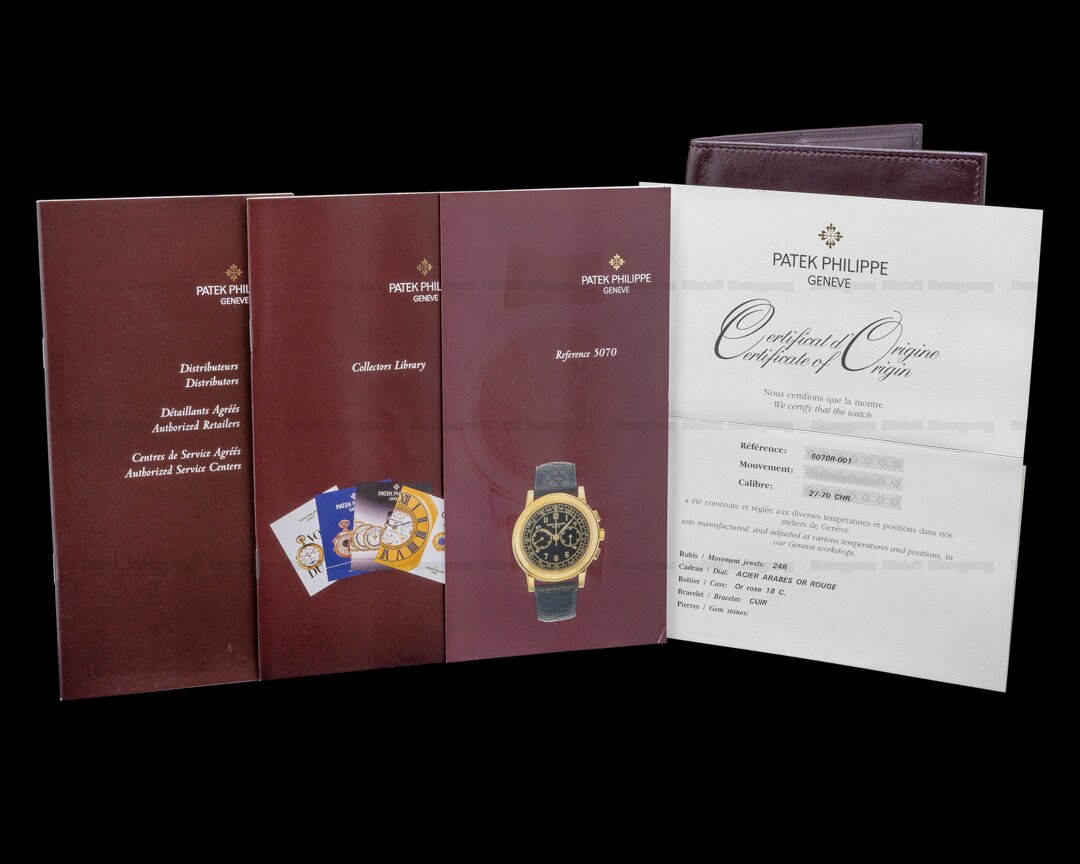 Patek Philippe 5070 Rose Gold Lemania Chronograph / Silver Dial Ref. 5070R-001