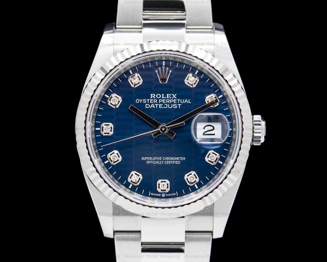 Rolex Datejust 126234-0011 Blue Diamond Dial / Oyster Bracelet Ref. 126234-0058
