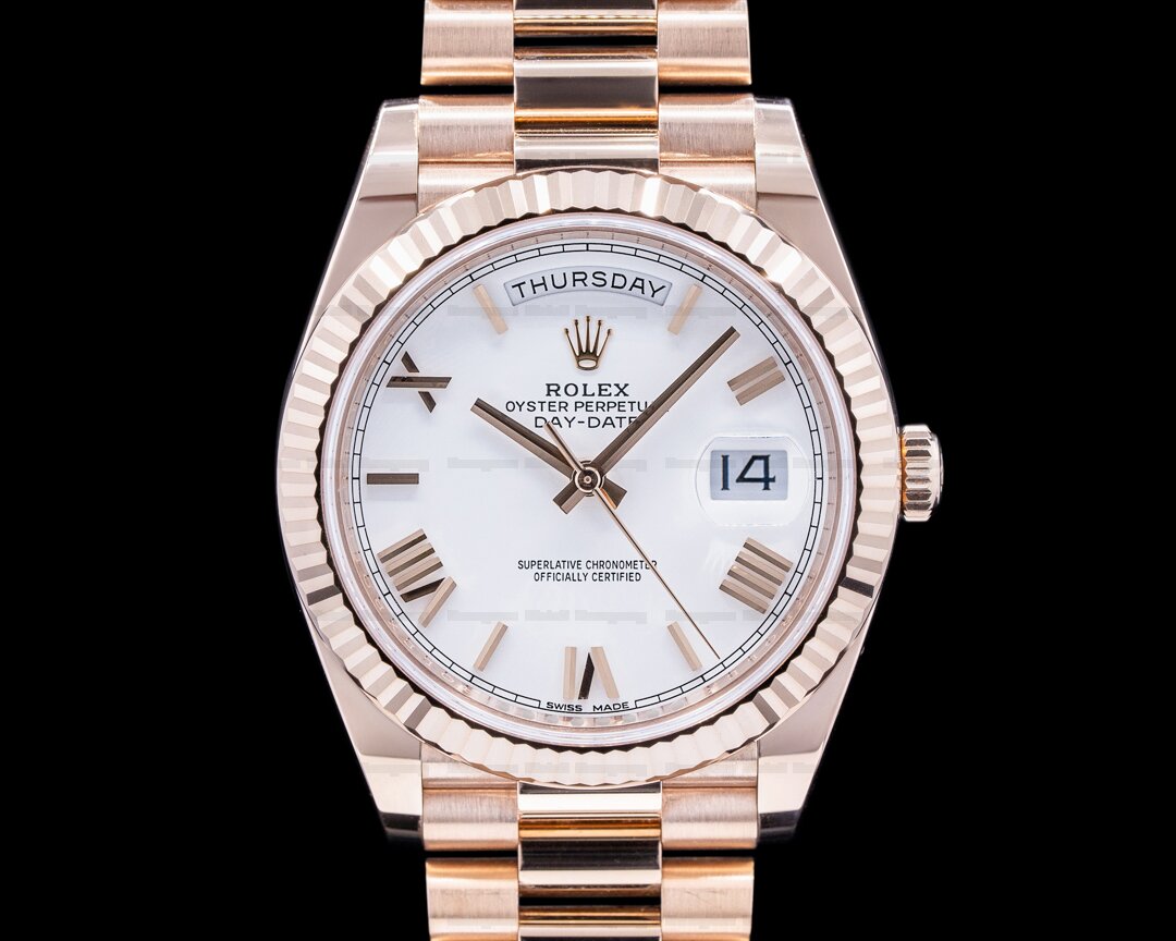 Rolex Day Date Presidential Everose Gold White Dial Romans 40MM Ref. 228235