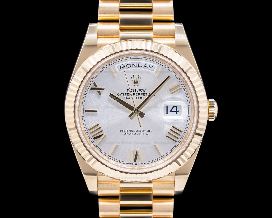 Rolex Day Date 228238 Presidential 18k Yellow Gold Silver Dial 2022 Ref. 228238