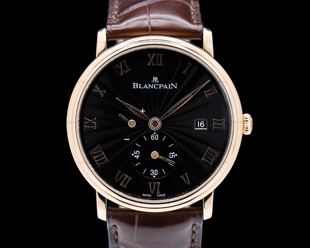 Blancpain Villeret Ultra-Slim 18k RG Guilloche Black Dial Ref. 6606-3630-55B