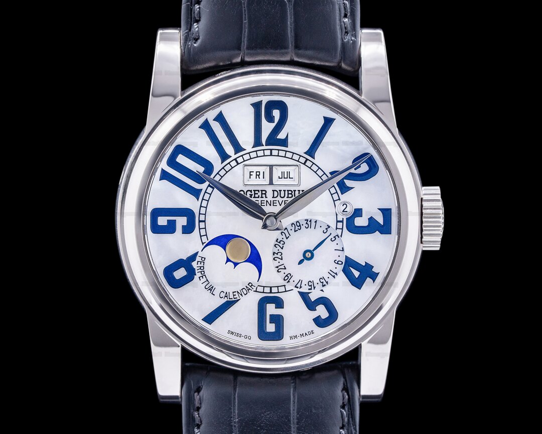 Roger Dubuis Hommage Perpetual 18k White Gold Mother of Pearl Dial Ref. HO43 1439 0 NP1R.6A