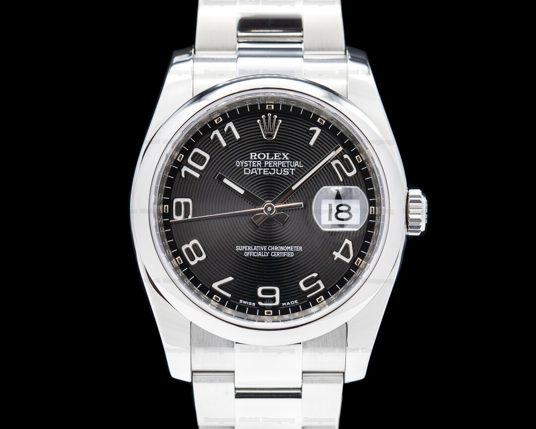 Rolex Datejust Black Concentric Dial Oyster Fully Serviced Ref. 116200