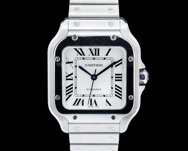 Cartier Santos de Cartier Medium Pave Dial Watch